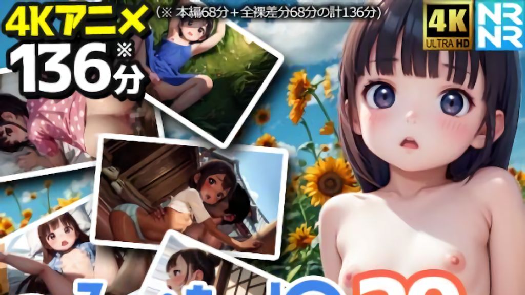 [ぬるぬるアニメ] 【4Kアニメ136分】つるぺたJ〇20人～夏休み、思い出の中出しセックス～【全裸差分付き】